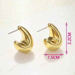 1 Paire Boucles D'oreilles Moyennes Géométriques De Petite Taille Pour Femmes, Convenant Au Port Quotidien, À La Fête Et Comme Cadeau