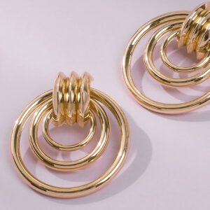 1 paire Clous D'oreilles Métallique Rond