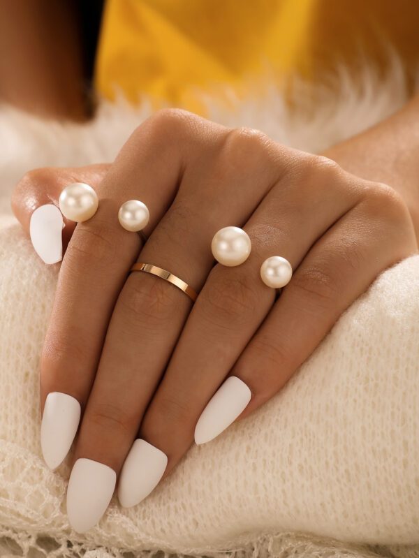 imoli 3 Pièces Bague Décorative En Fausse Perle