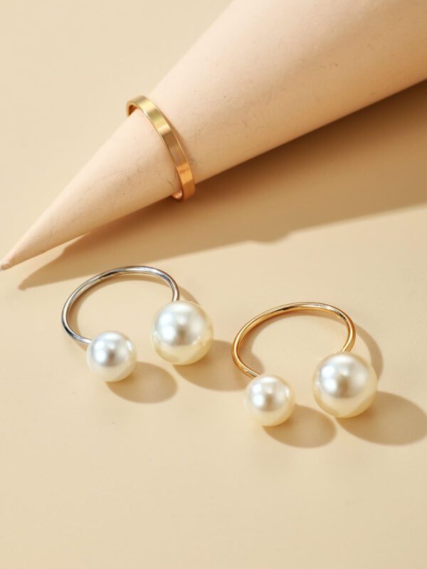 imoli 3 Pièces Bague Décorative En Fausse Perle – Image 2