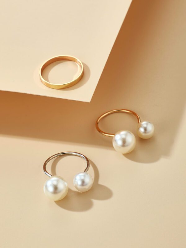 imoli 3 Pièces Bague Décorative En Fausse Perle – Image 3