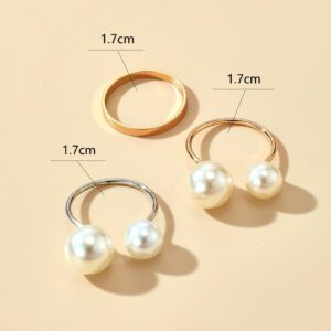 imoli 3 Pièces Bague Décorative En Fausse Perle