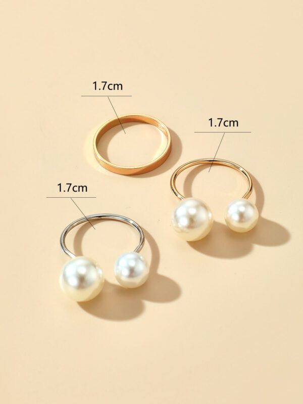 imoli 3 Pièces Bague Décorative En Fausse Perle – Image 5