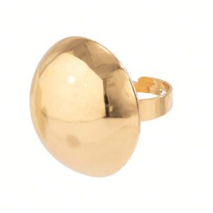 1 pièce Bague réglable semi-circulaire ouverte exagérée minimaliste brillante, accessoire de bijoux pour femmes