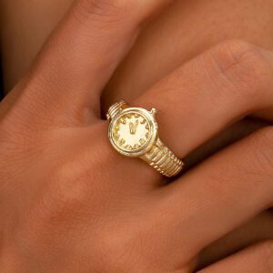 1 pièce Bague à déclaration Épais ouverte en métal doré à design simple et classique avec boule pour accessoire décontracté quotidien pour femmes