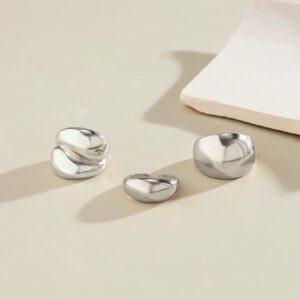 3 Pièces Ensemble De Bagues Réglables Ouvertes Géométriques À Cercles Pour Femmes, Bijoux De Charme Vintage À Porter Au Quotidien Ou En Soirée