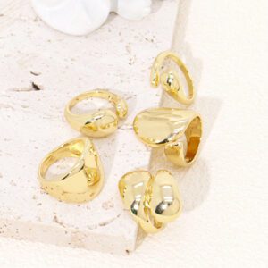 Ensemble De 5 Bagues Ouvertes En Métal Large Et Exagérées Pour Femmes Accessoires De Fête De Musique De Festival
