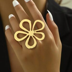Nouvelle bague simple style fleur design or, Saint-Valentin