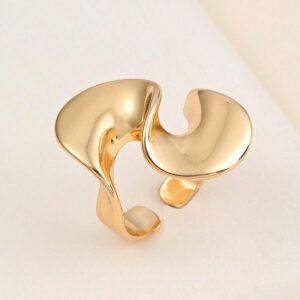 Bague Classique De Style Européen Et Américain, Créative Avec Lustre Huileux, Géométrique Et Nouvelle Mode. Bague En Cuivre Mondiale Avec Une Ouverture, Convient Aux Femmes D'affaires/fête/spectacle/festival/usage Quotidien