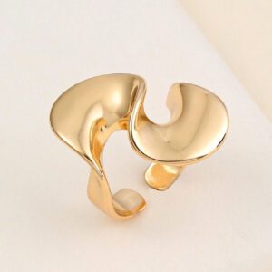 Bague Classique De Style Européen Et Américain, Créative Avec Lustre Huileux, Géométrique Et Nouvelle Mode. Bague En Cuivre Mondiale Avec Une Ouverture, Convient Aux Femmes D'affaires/fête/spectacle/festival/usage Quotidien