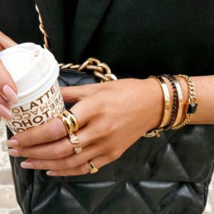 1 pièce Bague minimaliste à la mode en acier inoxydable, accessoires quotidiens et décoration de fête, cadeau de bijoux épais pour les amis