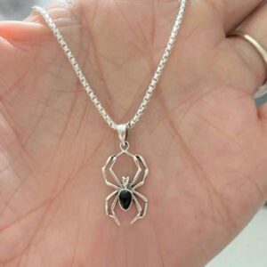 1 pièce col pendentif araignée rétro punk en métal, accessoire pour homme adapté aux fêtes et à la vie quotidienne
