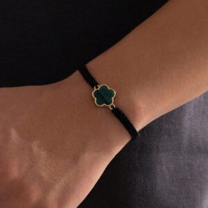 1 pièce Bracelet trèfle porte-bonheur réglable pour couple, unisexe pour la Saint-Valentin