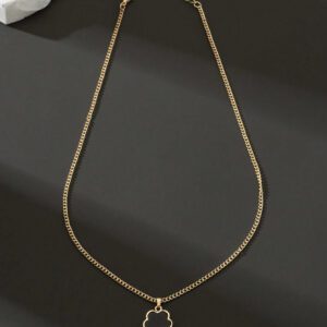 1 pièce Collier pendentif à trèfle à quatre feuilles noir à la mode pour homme, excellent cadeau pour la Saint-Valentin