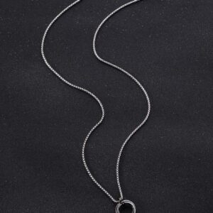 À La Mode Et Populaire 1 pièce Homme Avec Strass Cercle Collier À Pendentif , En Acier Inoxydable Bijou Pour Bijou Cadeau Et Pour A Élégant Look