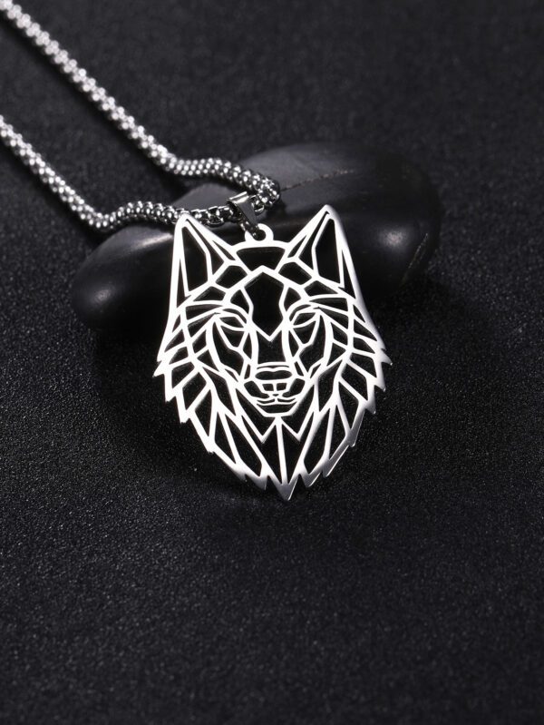 À La Mode Et Populaire 1 pièce Homme Loup Collier Avec Pendentif , En Acier Inoxydable Bijou Pour Bijou Cadeau Et Pour A Élégant Look