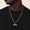 SUMWON Collier en acier inoxydable avec pendentif en strass