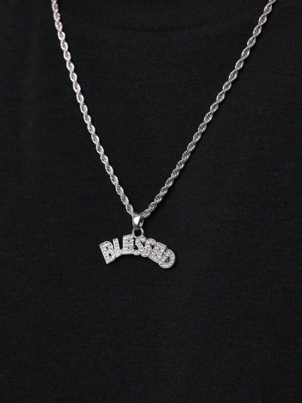 SUMWON Collier en acier inoxydable avec pendentif en strass – Image 3