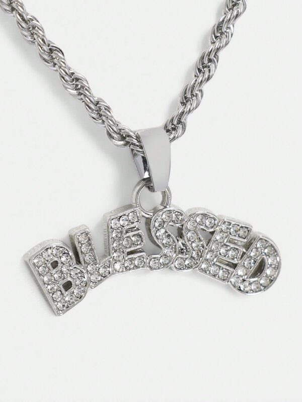 SUMWON Collier en acier inoxydable avec pendentif en strass – Image 6