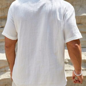 Manfinity ModaGents Chemise décontractée à manches courtes avec boutons 1/2 homme coupe ample