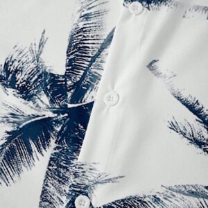 Manfinity Dauomo Chemise d'été pour hommes à manches courtes avec imprimé tropical