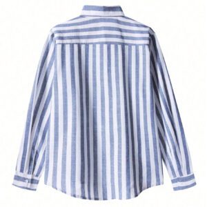 Chemise à manches longues à imprimé rayé pour homme