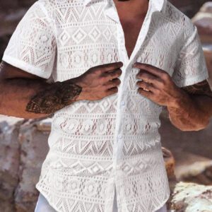 Manfinity RSRT Homme Chemise Ajouré