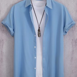Manfinity Homme Homme 1 pièce Chemise unicolore à bouton