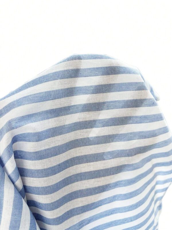 Manfinity Joysei Chemise à manches longues décontractée et urbaine, style mode et simple, avec motif rayures bleues et blanches colorées sur le col – Image 9