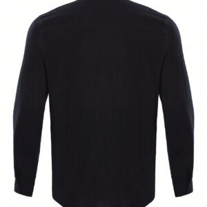 Chemise pour homme printemps/été, couleur unie, col montant, manches longues, décontracté/bureau