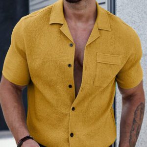 Manfinity Homme Homme Chemise Unicolore À Bouton Avec Poche
