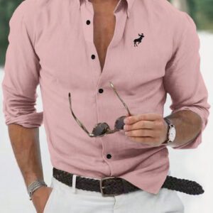 Manfinity Homme Homme Chemise Cerf À Broderie À Bouton (Sans T-Shirt)
