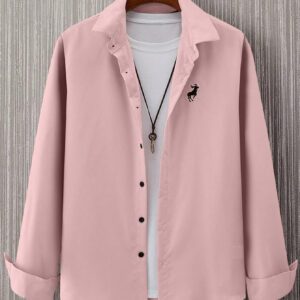 Manfinity Homme Homme Chemise Cerf À Broderie À Bouton (Sans T-Shirt)