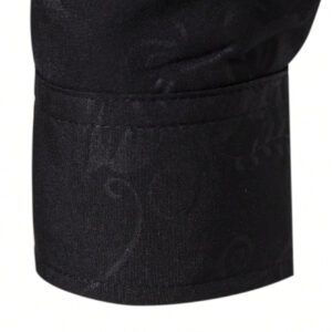 Manfinity RSRT Chemise graphique pour homme à manches longues ajustée à fleurs jacquard boutonnée pour le mari
