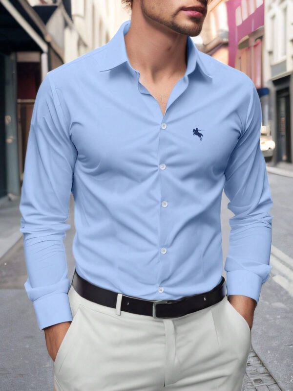 Manfinity Homme Chemise Décontractée À Manches Longues Imprimée Avec Cavalier À Cheval Pour Hommes Au Printemps-été
