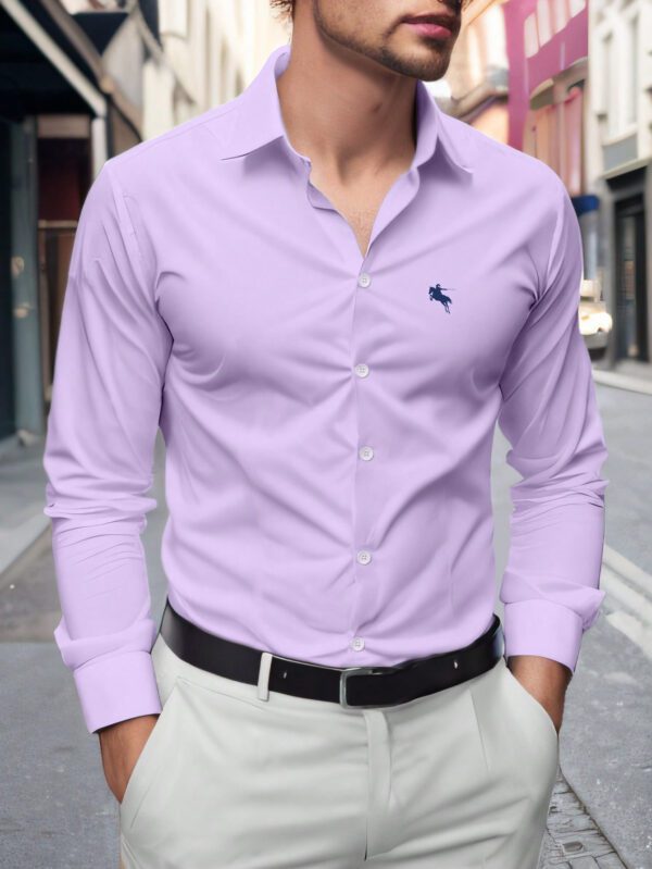 Manfinity Homme Chemise Décontractée À Manches Longues Imprimée Avec Cavalier À Cheval Pour Hommes Au Printemps-été – Image 8