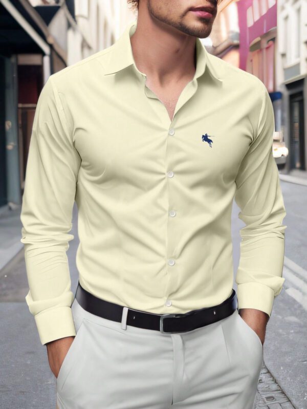 Manfinity Homme Chemise Décontractée À Manches Longues Imprimée Avec Cavalier À Cheval Pour Hommes Au Printemps-été – Image 14