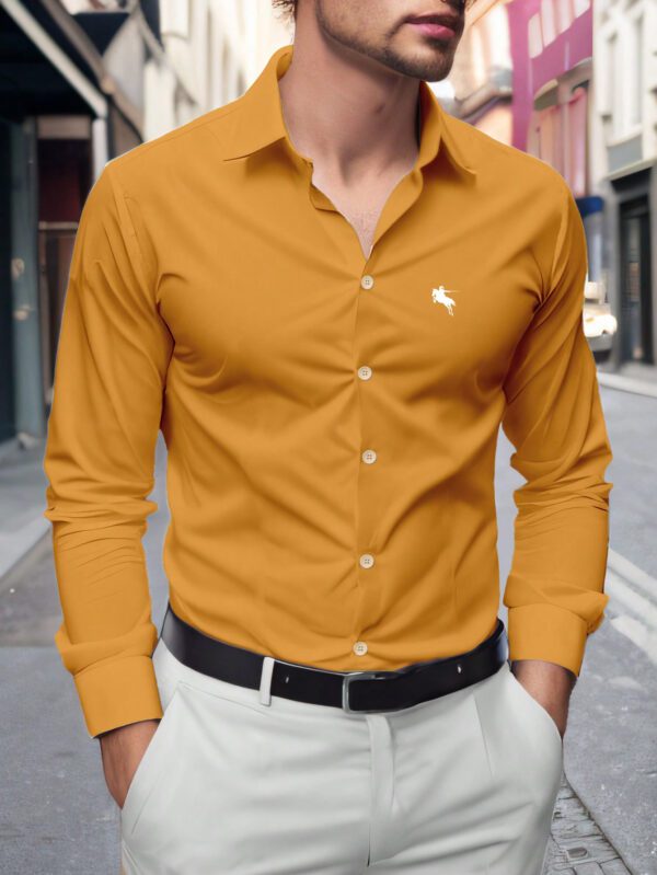 Manfinity Homme Chemise Décontractée À Manches Longues Imprimée Avec Cavalier À Cheval Pour Hommes Au Printemps-été – Image 16