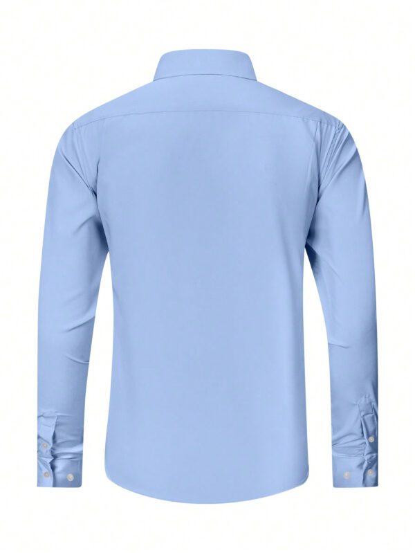 Manfinity Homme Chemise Décontractée À Manches Longues Imprimée Avec Cavalier À Cheval Pour Hommes Au Printemps-été – Image 17