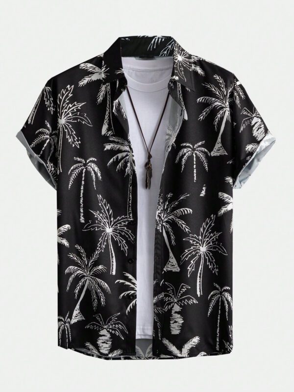 ROMWE Street Life Chemise Pour Hommes Avec Impression D'arbres De De Coco