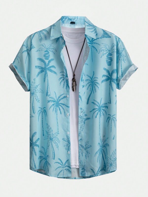 ROMWE Street Life Chemise Pour Hommes Avec Impression D'arbres De De Coco – Image 2