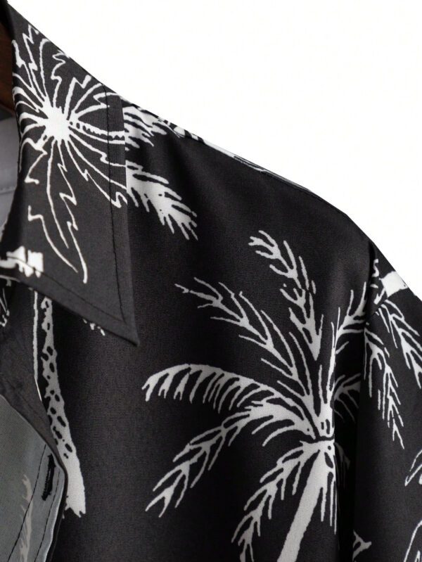 ROMWE Street Life Chemise Pour Hommes Avec Impression D'arbres De De Coco – Image 5