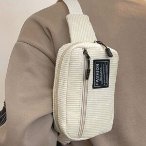 1 pièce Sac banane élégant en velours côtelé de couleur unie pour hommes, sac à bandoulière simple et polyvalent. Idéal pour les étudiants, les trajets, les cadeaux d'automne et de Noël. Sac de taille, sac de poitrine, sac de voyage, sac à bandoulière, sac de sport, sac de messager, sac d'épaule, sac de randonnée, sac utilitaire, sac de vacances, sac porté à la taille, sac de plage, sac fourre-tout, sac de loisirs, sac de Thanksgiving, sac de Noël