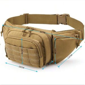 Sac ceinture en nylon, sac de sport pour téléphone portable, sac tactique pour la chasse, l'escalade, le camping. Sac banane, sac à bandoulière, sac de voyage, sac de gym, sac d'école, sac de bureau. Idéal pour les loisirs, les vacances, les cadeaux pour les hommes (père, mari, petit ami), les étudiants. Disponible en noir.