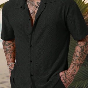 Manfinity Homme Chemise habillée décontractée à boutons et de unicolore pour hommes