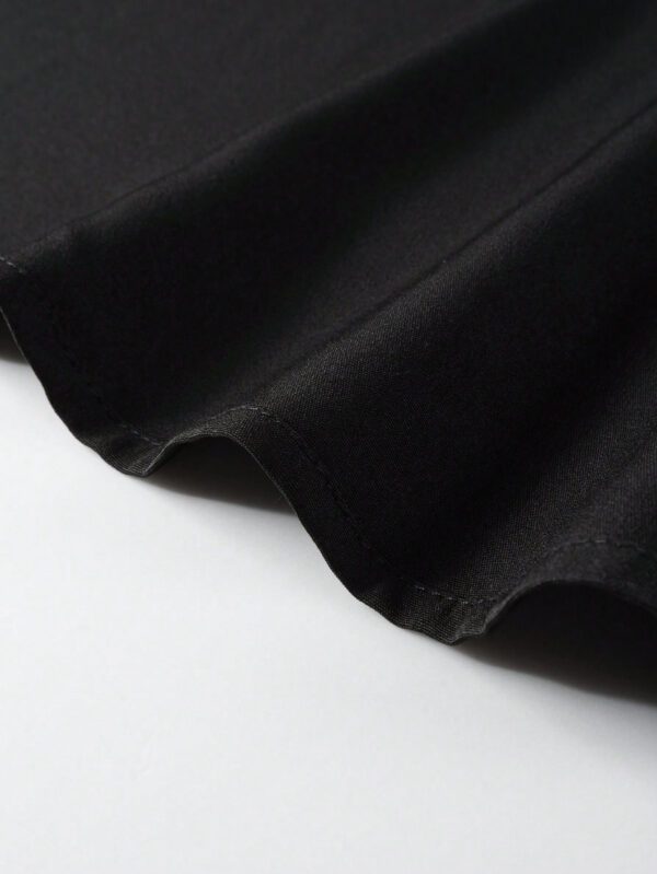 Manfinity Chemise pour homme, boutonnée, unie, à manches longues, noire, pour le travail ou tenue professionnelle décontractée – Image 7