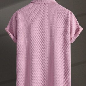 Manfinity Homme Chemise estivale occasionnelle pour hommes à manches courtes de couleur unie