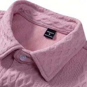 Manfinity Homme Chemise estivale occasionnelle pour hommes à manches courtes de couleur unie
