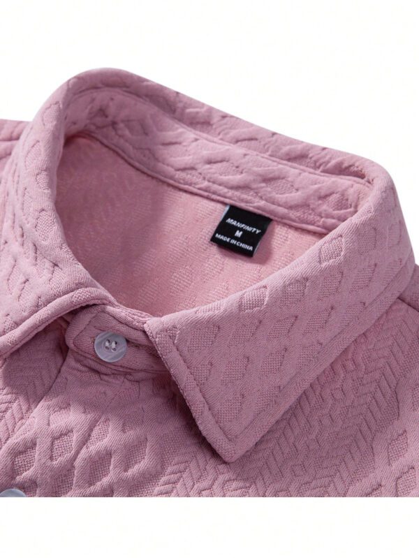 Manfinity Homme Chemise estivale occasionnelle pour hommes à manches courtes de couleur unie – Image 11
