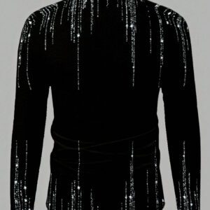 Manfinity NiteLyfe Chemise décontractée à manches longues avec boutons et imprimé minimaliste pour homme, pour une utilisation quotidienne